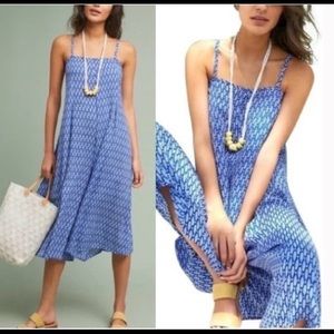 Anthropologie Blue Fishes Wide-Leg Romper Jumpsuit - Size Medium